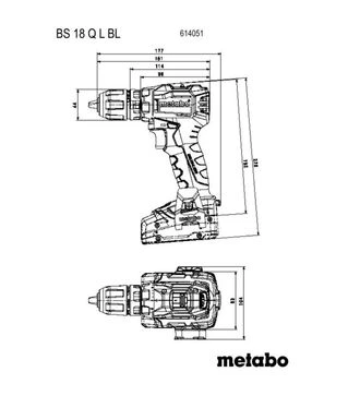 Дриль-шуруповерт акумуляторний Metabo BS 18 L, кейс (614051500)