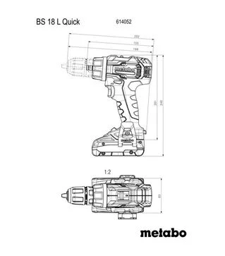 Дриль-шуруповерт ударний акумуляторний Metabo SB 18 L Quick, кейс (614054500)