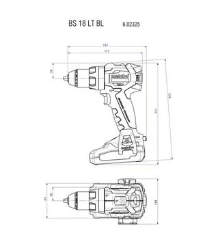 Дрель-шуруповерт аккумуляторный Metabo BS 18 LT BL, кейс (602325800)