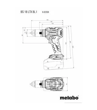 Дриль-шуруповерт акумуляторний Metabo BS 18 LTX BL I, 18 В, без АКБ та ЗП (602358850)