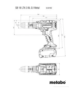 Дриль-шуруповерт ударний акумуляторний Metabo GB 18 LTX BL Q I, 18 В, кейс (602362660)