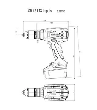 Дриль ударний акумуляторний Metabo SB 18 LTX Impuls, без АКБ та ЗП (602192840)