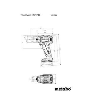 Дриль-шуруповерт акумуляторний Metabo PowerMaxx BS 12 BL, без АКБ та ЗП (601044850)