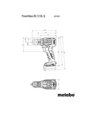 Дриль-шуруповерт акумуляторний Metabo PowerMaxx BS 12 BL Q, без АКБ та ЗП (601045850)