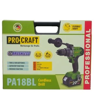 Шуруповерт аккумуляторный Procraft PA-18 BL Industrial Extra (101801)