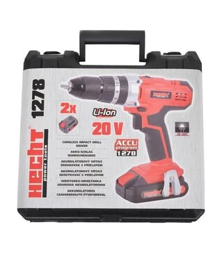 Шурупокрут ударний акумуляторний HECHT 1278, в кейсі