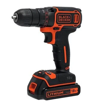 Дрель-шуруповерт аккумуляторный BLACK+DECKER BDCDC18KB, 18 В, 1,5 Агод, в кейсе