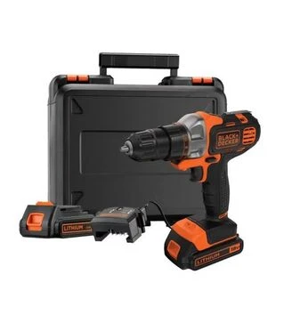Шуруповерт многофункциональный аккумуляторный BLACK+DECKER MT218KB, безударный, 18 В, 1,5 А*ч