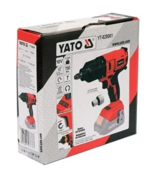 Гайковерт ударний акумуляторний YATO YT-828061, 18 В, квадрат 1/2&quot;, без АКБ та ЗП