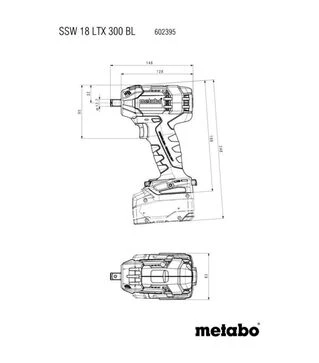 Гайковерт ударний акумуляторний Metabo SSW 18 LTX 300 BL (602395800)