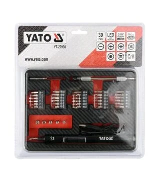 Електровикрутка акумуляторна YATO YT-27930, HEX-1/4", з набором біт, в кейсі