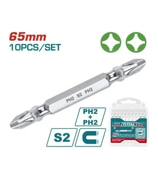 Набір біт TOTAL TAC16PH233, PH2+PH2, 65 мм, 10 шт. (TAC16PH233)