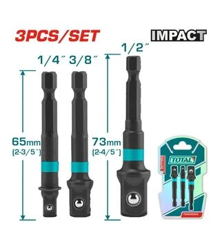 Набір перехідників TOTAL TAC273651, 1/4&quot;, 3/8&quot;, 1/2&quot;, 3 шт. (TAC273651)