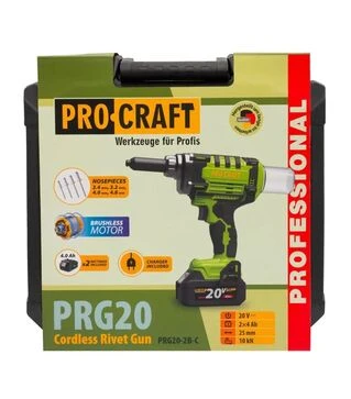 Заклепочный пистолет аккумуляторный Procraft PRG-20 в кейсе (030264)