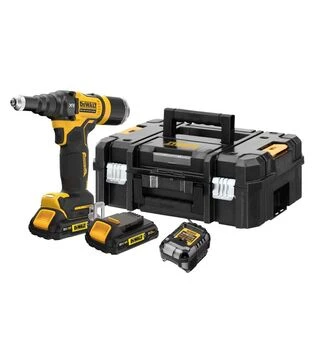 Заклепувальний пістолет акумуляторний DeWALT DCF403D2GT, XR GFN 18 В, 2 А*год, 10 кН