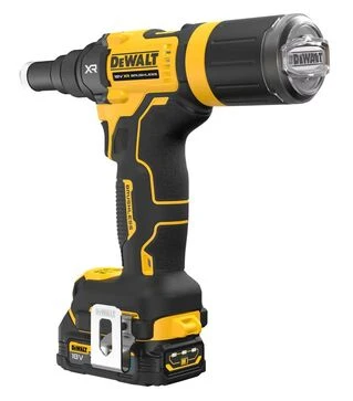 Заклепувальний пістолет акумуляторний DeWALT DCF403E1GT, XR PowerStack GFN 18 В, 1,7 А*год, 10 кН