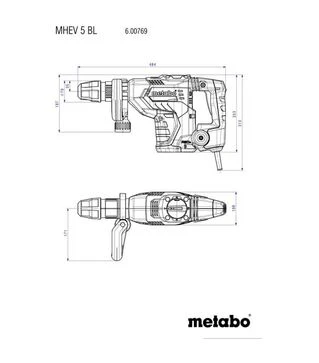 Відбійний молоток Metabo MHEV 5 BL, 1150 Вт, SDS-Max, кейс (600769500)