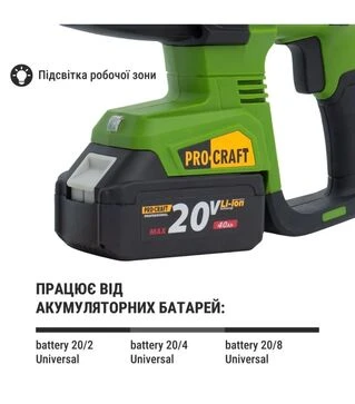 Перфоратор аккумуляторный Procraft PHA-40 без АКБ и ЗУ (030040)