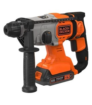 Перфоратор аккумуляторный BLACK+DECKER BCD900E2K, SDS-Plus, 18 В, в кейсе