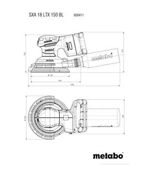 Шлифмашина эксцентриковая аккумуляторная Metabo SXA 18 LTX 150 BL, без АКБ и ЗУ (600411840)