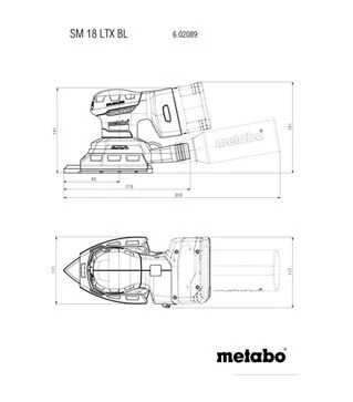 Шлифмашина вибрационная аккумуляторная Metabo SM 18 LTX BL, 2 платформы, без АКБ и ЗУ (602089850)