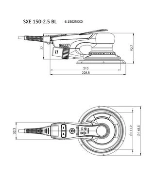 Шлифмашина эксцентриковая Metabo SXE 150-2,5 BL, 350 Вт, 150 мм (615025000)