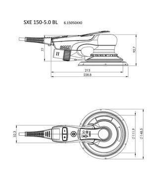 Шлифмашина эксцентриковая Metabo SXE 150-5,0 BL, 350 Вт, 150 мм (615050000)