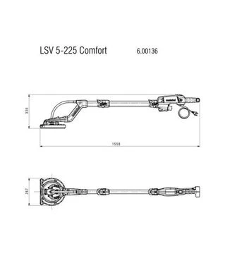 Шлифмашина для стен и потолков Metabo LSV 5-225 Comfort, 500 Вт (600136000)