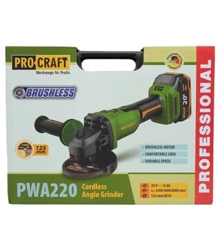 Угловая шлифмашина аккумуляторная Procraft PWA-220 (032201)