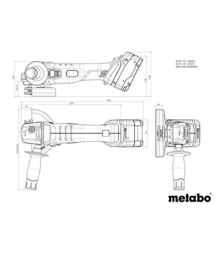 Угловая шлифмашина аккумуляторная Metabo W 18 7-125, без АКБ и ЗУ (602371850)