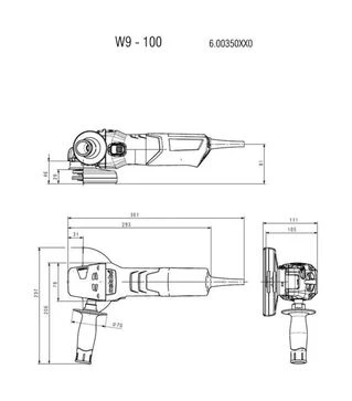 Кутова шліфмашина Metabo W 9-100, 900 Вт (600350010)