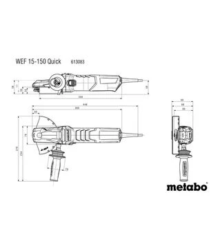 Кутова шліфмашина Metabo WEF 15-150 Quick, 1550 Вт + диски (613083000)