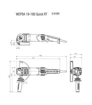 Кутова шліфмашина Metabo WEPBA 19-180 Quick RT, 1900 Вт (601099000)