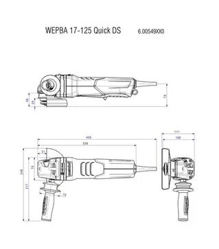 Угловая шлифмашина Metabo WEPBA 19-125 Q DS M-Brush, 1900 Вт, педальный выключатель (613114000)