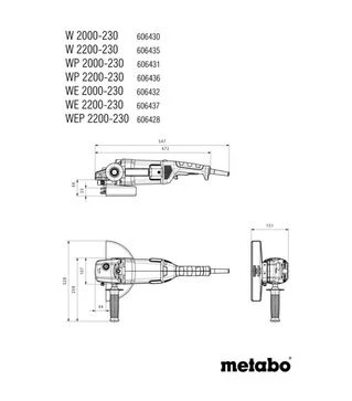 Кутова шліфмашина Metabo WE 2000-230, 2000 Вт (606432000)