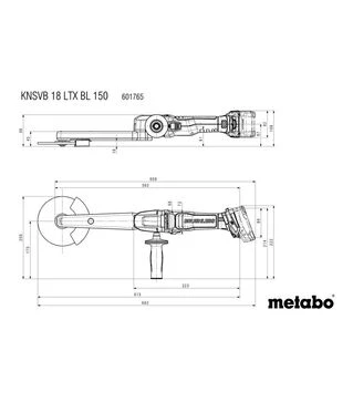 Кутова шліфмашина для швів акумуляторна Metabo KNSVB 18 LTX BL 150, без АКБ та ЗП (601765840)