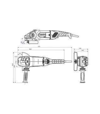 Кутова шліфмашина Metabo WE 24-230 MVT Quick, 2400 Вт, 230 мм, без фіксації вимикача (606470260)