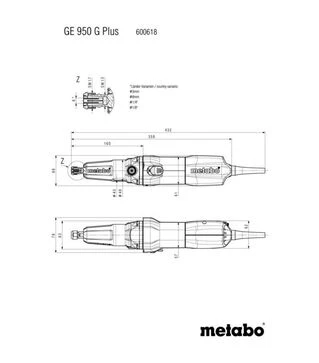 Прямая шлифмашина Metabo GE 950 G PLUS, 950 Вт (600618000)