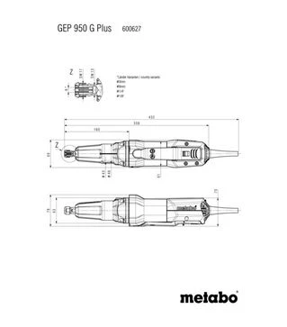 Прямая шлифмашина Metabo GEP 950 G Plus, 950 Вт (600627000)