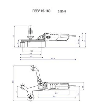 Шлифмашина ленточная для труб Metabo RBE 15-180 Set, 1550 Вт, 180 мм + набор аксессуаров (602243500)