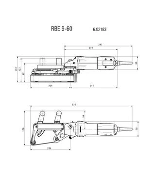 Шлифмашина ленточная для труб Metabo RBE 9-60 Set, 900 Вт, 60 мм, кейс (602183510)