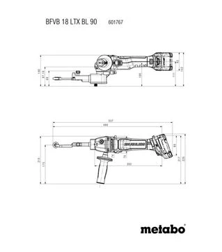 Шлифмашина ленточная аккумуляторная Metabo BFVB 18 LTX BL 90, 18 В, без АКБ и ЗУ (601767840)