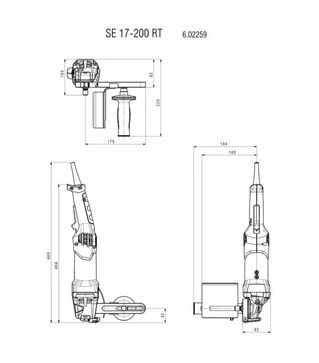 Шлифмашина щеточная Metabo SE 17-200 RT, 1700 Вт, 100-200 мм + набор насадок (602259500)