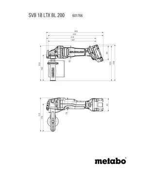 Шлифмашина щеточная аккумуляторная Metabo SVB 18 LTX BL 200, без АКБ и ЗУ (601766840)