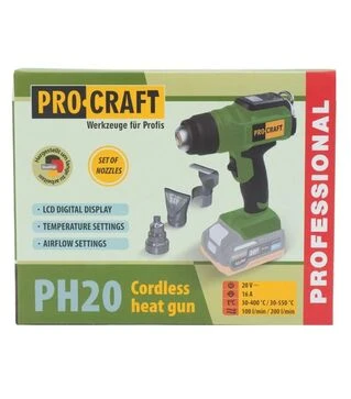 Будівельний фен акумуляторний Procraft PH-20 без АКБ та ЗП (030237)