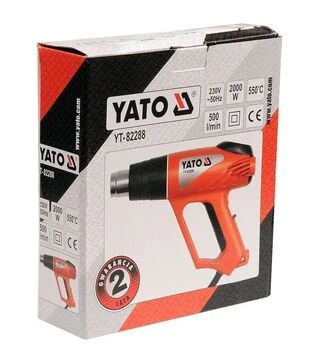 Строительный фен YATO YT-82288, 2 кВт, 350-500&deg;С, 500 л/мин