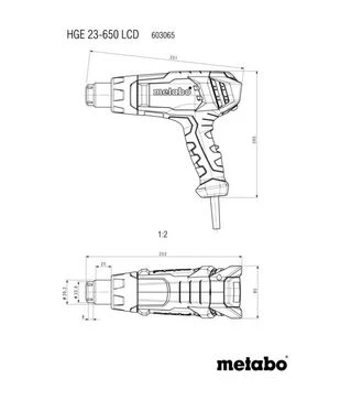 Будівельний фен Metabo HGE 23-650 LCD, 2300 Вт, 80/650 &deg;C, кейс (603065500)