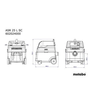 Пилосос будівельний Metabo ASR 25 L SC, 1400 Вт (602024000)