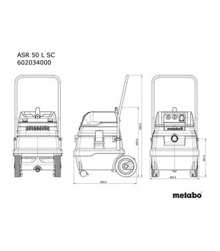 Пилосос будівельний Metabo ASR 50 L SC, 1400 Вт (602034000)