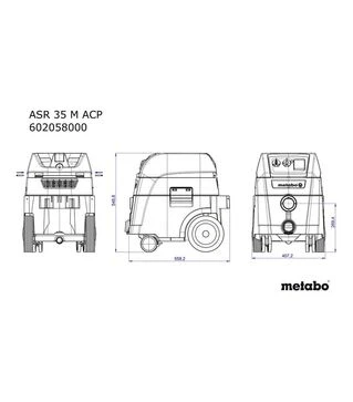 Пилосос будівельний Metabo ASR 35 M ACP, 1400 Вт (602058000)